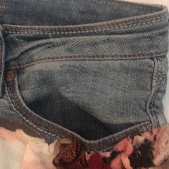 “MAVI” Unique Upcycled Denim Shorts /Skort - Picture 9 of 16